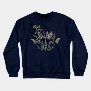 Wild Grasses & Pollen on Aubergine Crewneck Sweatshirt